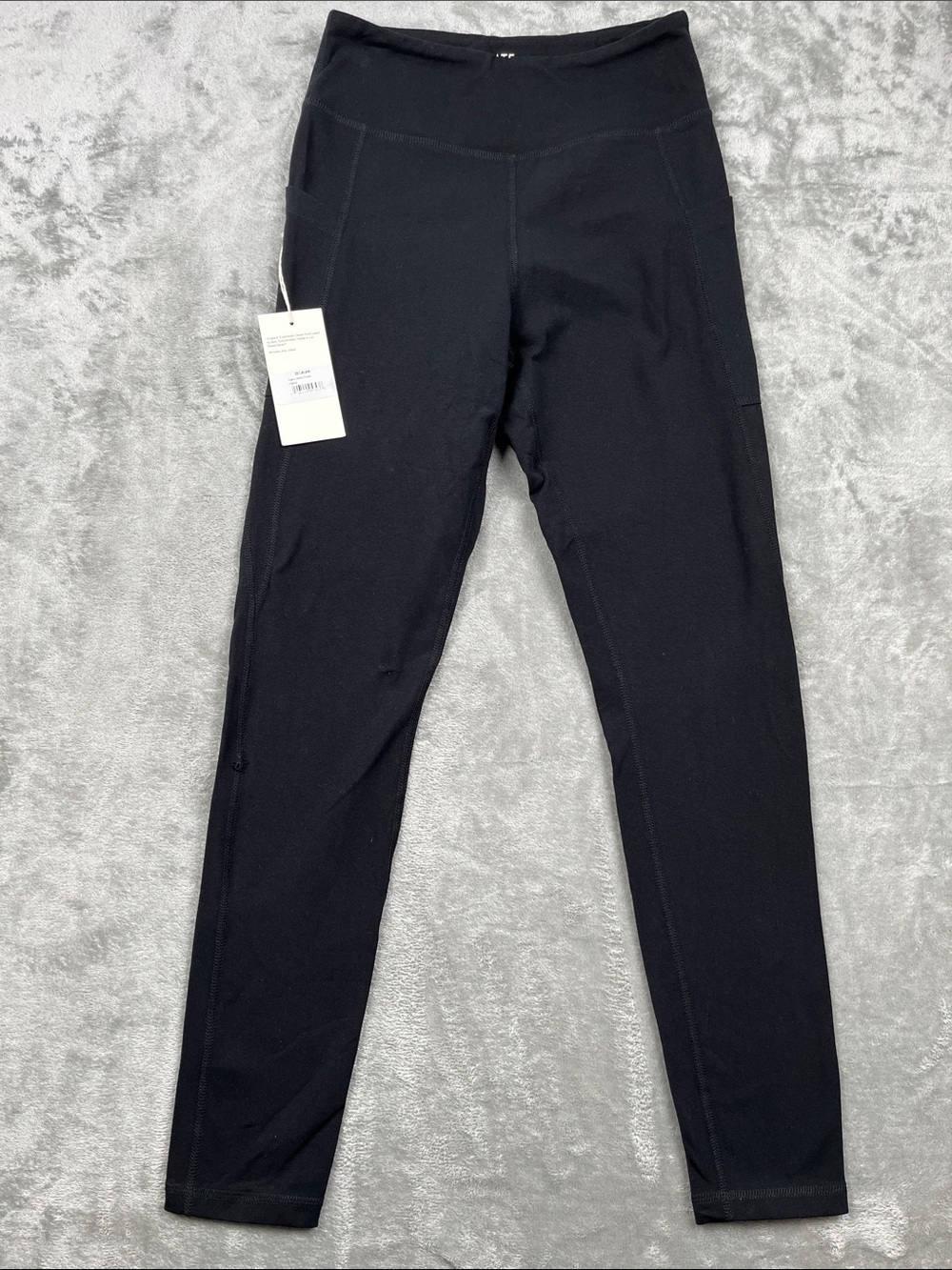 NEW MATE The Label M Organic Stretch Pocket Full Length Black Leggings FLAW